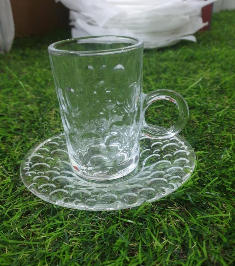 118ML Glass Coffee Cup with Plate