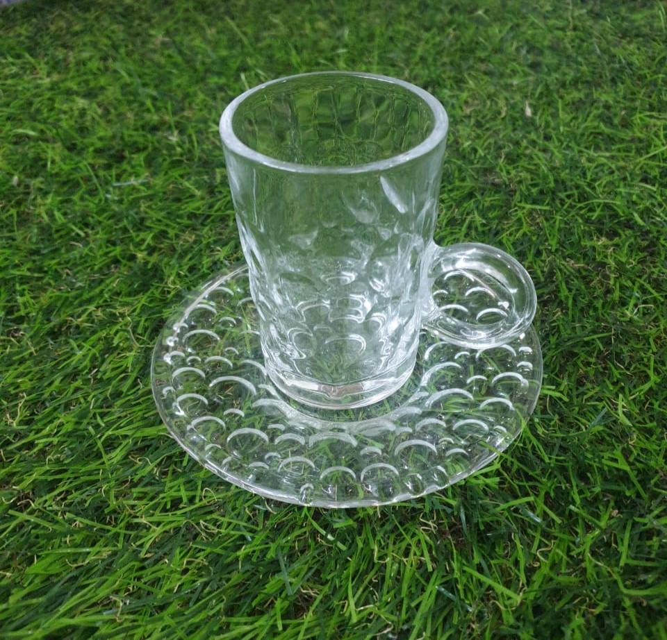 118ML Glass Coffee Cup with Plate