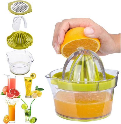 4-in-1 Manual Citrus Juicer & Grater – 400ml