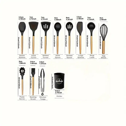 12 pcs High Quality Silicone Kitchen Utensil Set