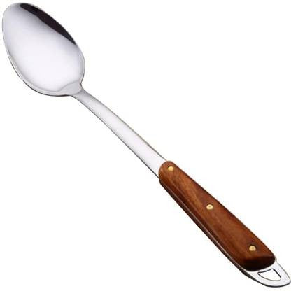 Stainless Steel Tongue Soup Ladle for Cooking with Wooden Handle