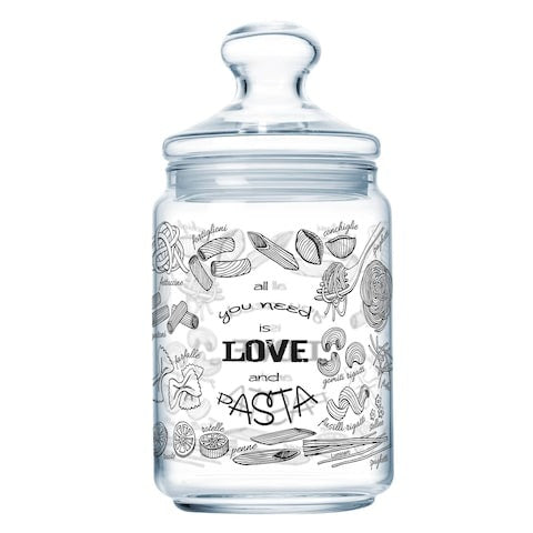 Love Pasta Jar 1L Clear