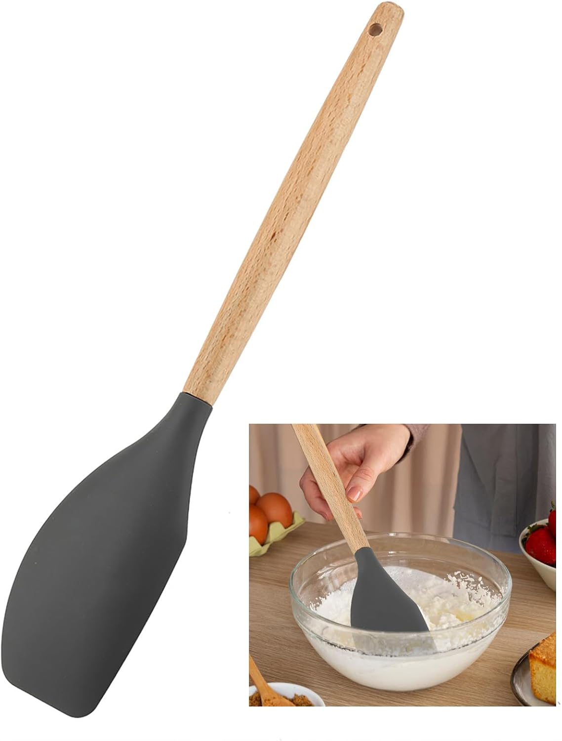 Wood-Handled Silicone Spatula