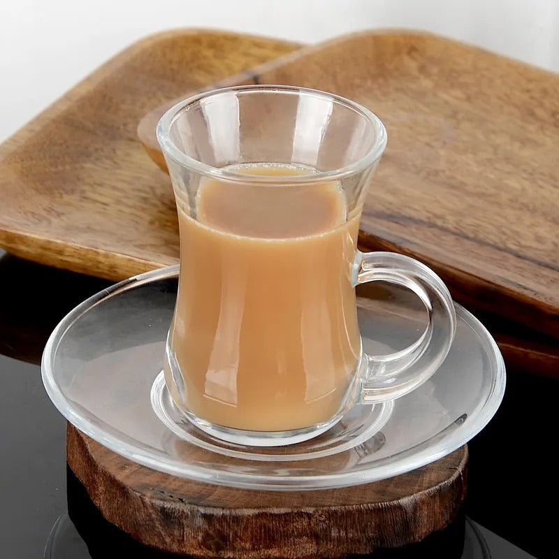 135ML Glass Tea cup with plate