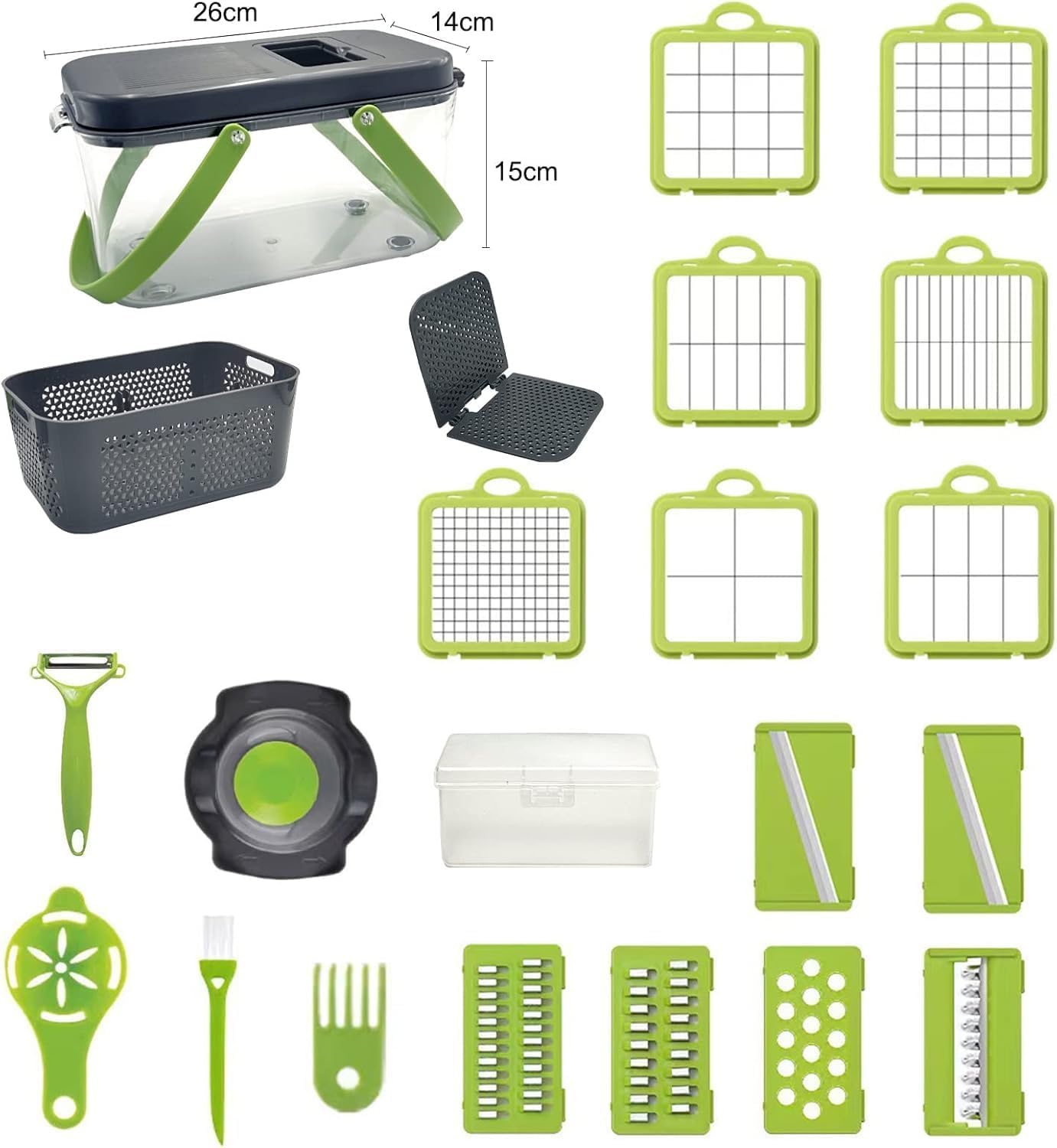 22pcs Vegetable Cutter & Fruit Chopper