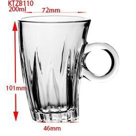 2pcs Glass Tea Cups Coffee Mugs with Handle model 110