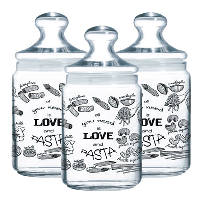 Love Pasta Jar 1L Clear