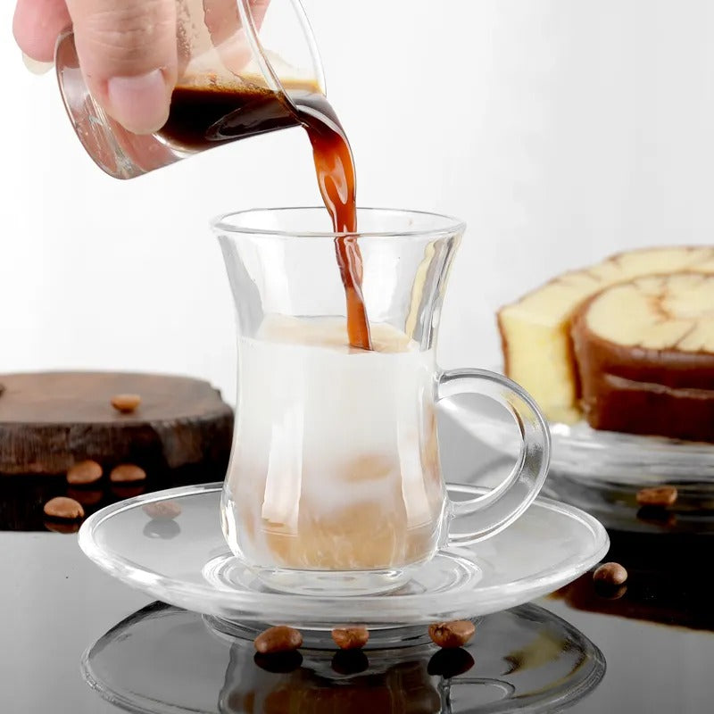 135ML Glass Tea cup with plate