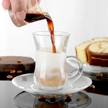 135ML Glass Tea cup with plate