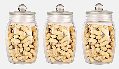 Glass jar storage bottle with Push lid