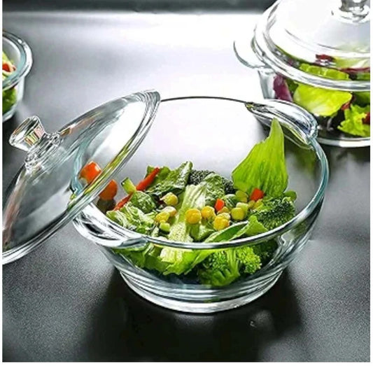 Medium Glass Serving Pot – Perfect for Salads & Soups