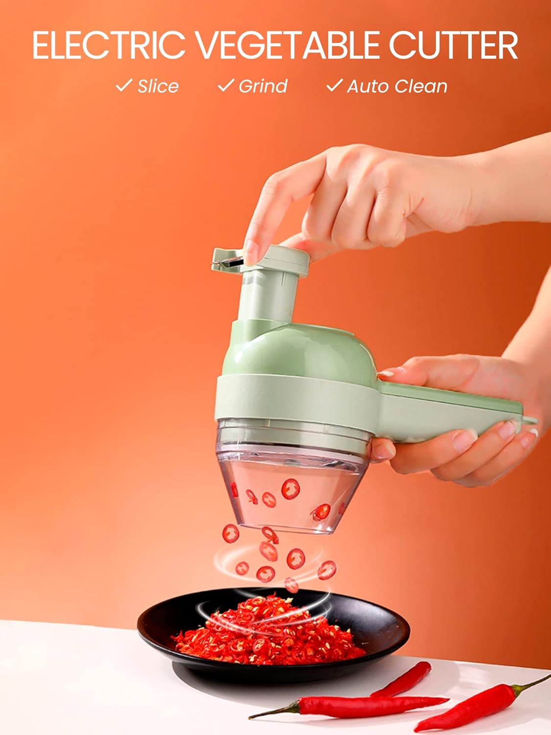 4-in-1 Electric Vegetable Cutter and Shredder