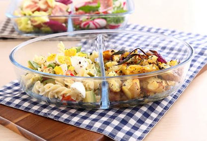 Glass Bakeware Pan Set With Divider