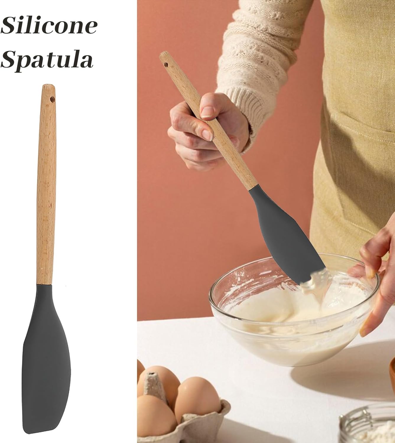 Wood-Handled Silicone Spatula