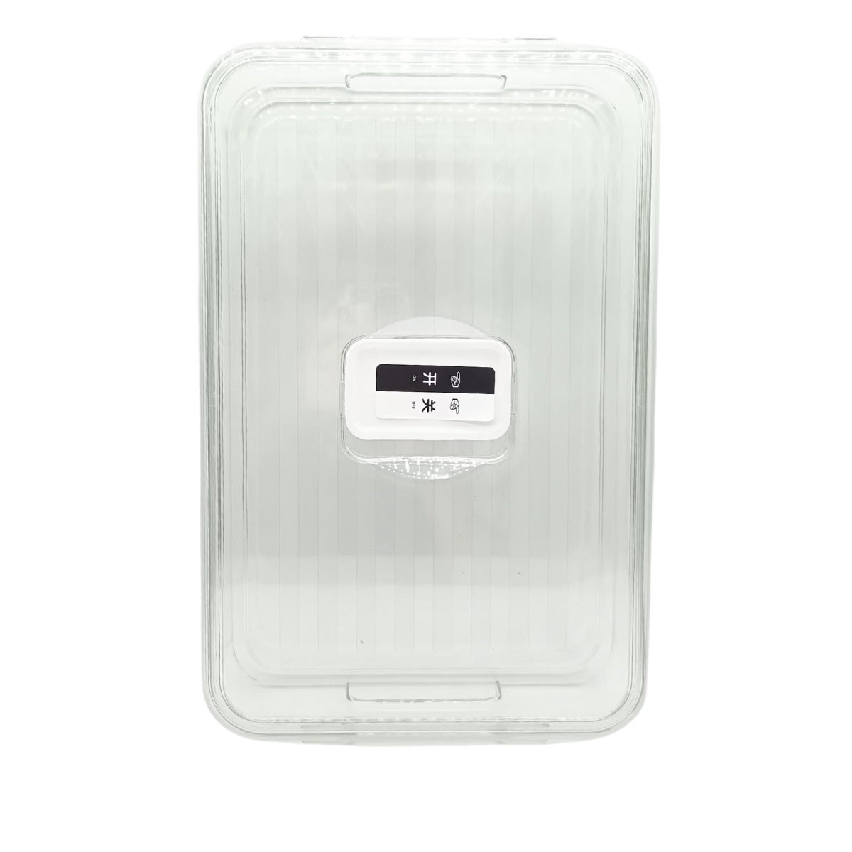 Transparent storage container with air lock