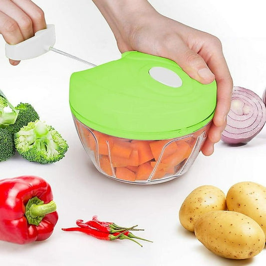 Manual vegetable chopper spin cutter