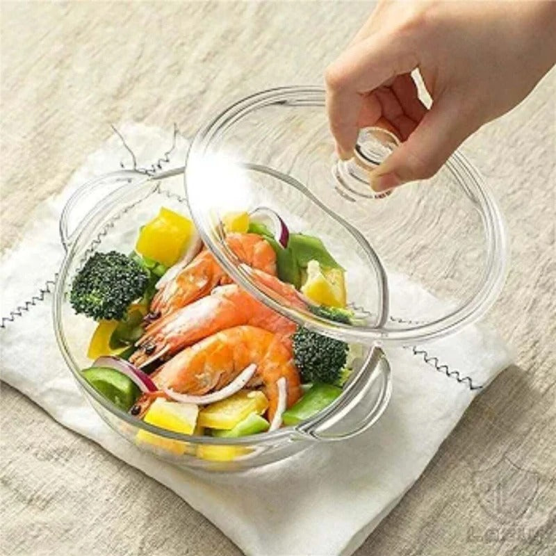 Medium Glass Serving Pot – Perfect for Salads & Soups