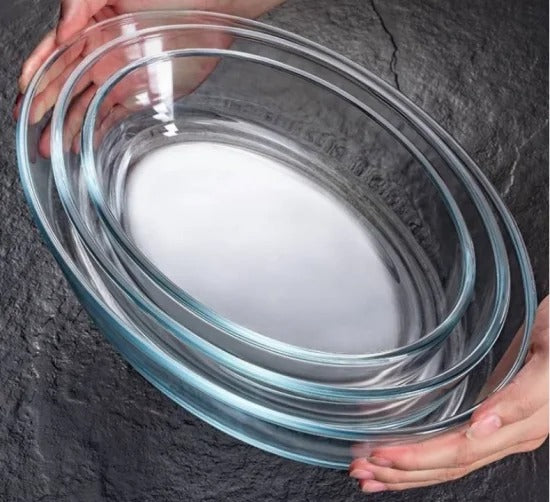 Clear Bake Oval Tempered Glass Casserole