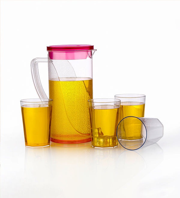 2000 ML Water Juice Pitcher with Lid and 4 Cups  styl2