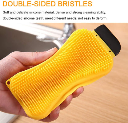 3 in 1 Kitchen Silicone Cleaning Brush Dishwashing Mat With Foam Tool Kitchen Accessories