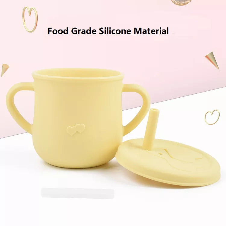 Silicone Cup Toddler with Straw and 2 Lids - 150ml