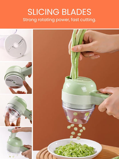 4-in-1 Electric Vegetable Cutter and Shredder