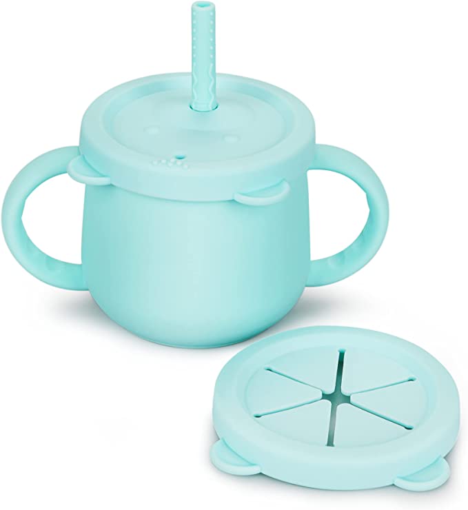 Silicone Cup Toddler with Straw and 2 Lids - 150ml