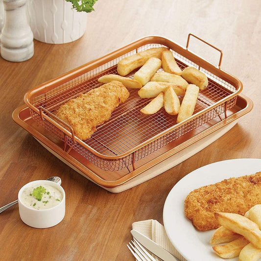 Non-Stick Crisper Tray with Easy Grip Handles