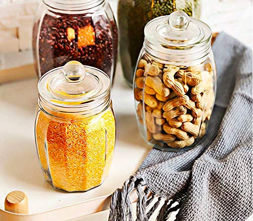 Glass jar storage bottle with Push lid