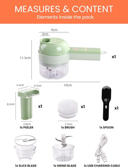 4-in-1 Electric Vegetable Cutter and Shredder