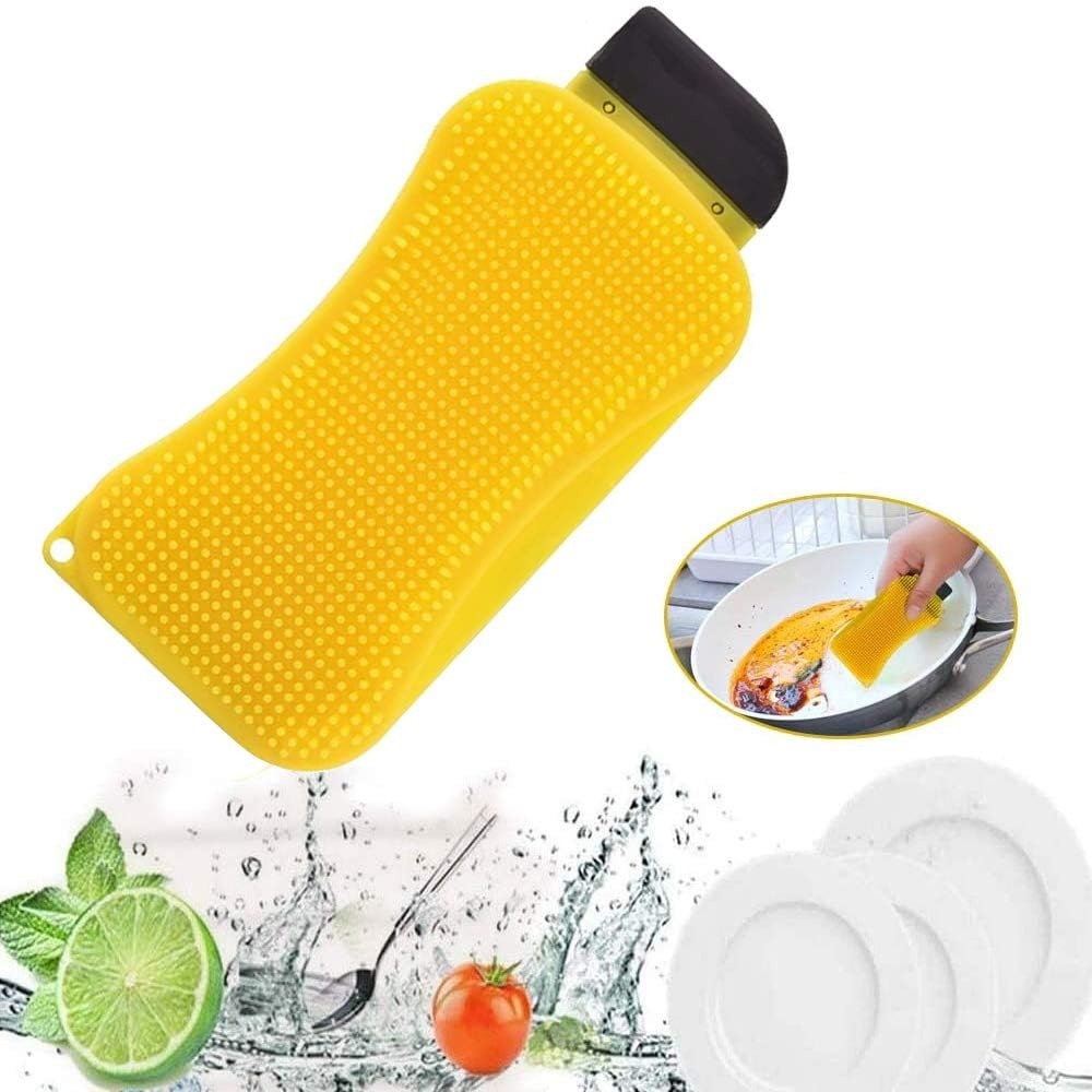 3 in 1 Kitchen Silicone Cleaning Brush Dishwashing Mat With Foam Tool Kitchen Accessories