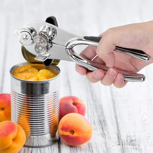 Zinc Alloy Heavy-Duty Can Opener with Ergonomic Grip Handheld