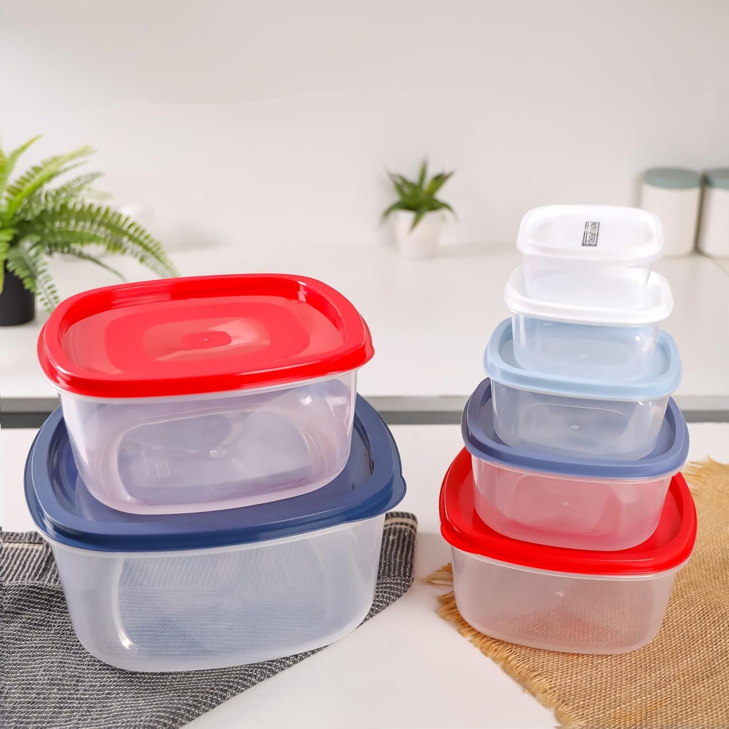 7pcs Plastic Square Storage Box Set