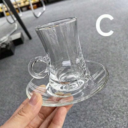 118ML Glass Tea coffee cup with plate