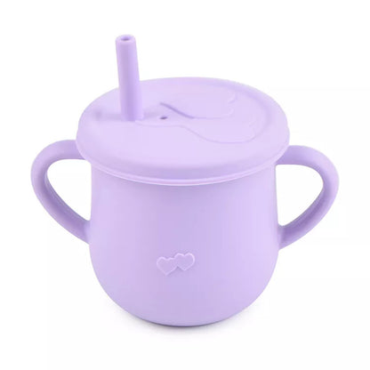 Silicone Cup Toddler with Straw and 2 Lids - 150ml