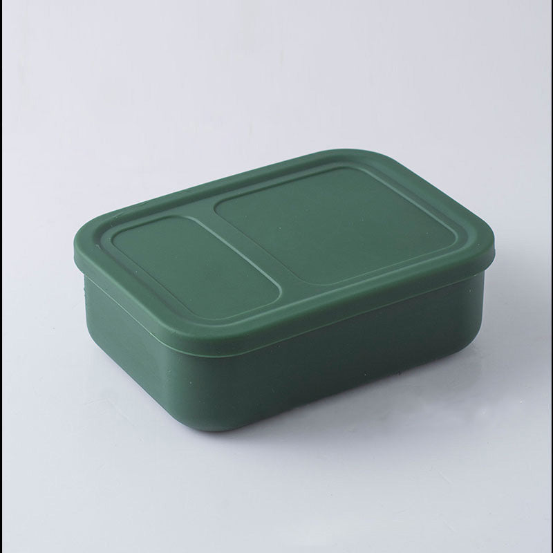 2 Removable Compartment Silicone Lunch Box Reusable for Kids and Adults