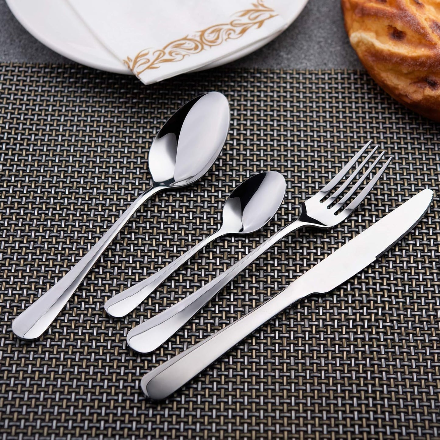 24-Piece Stainless Steel Flatware Silverware Set with Premium Gift box