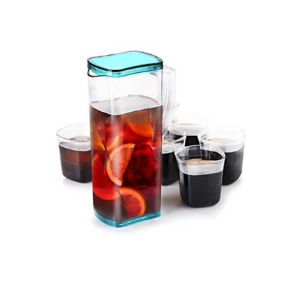 2000 ML Water Juice Pitcher with Lid and 4 Cups