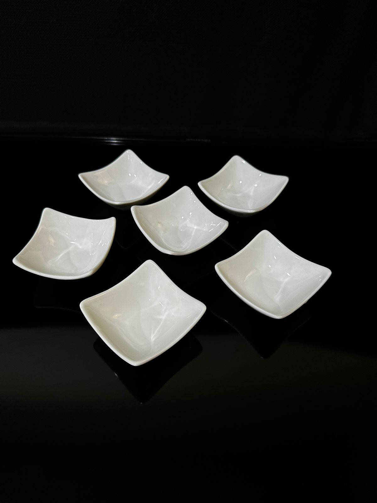 3pcs set Small Square Nuts Ice-cream dish 7.5x3 cm