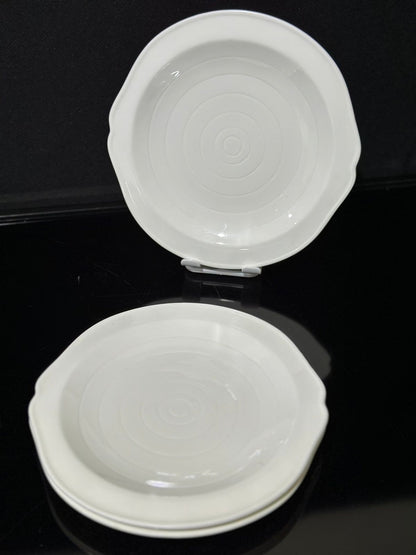 Decorative circle Bright White Porcelain Flat Plate styl9