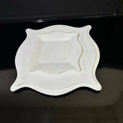 Luxury Square White Porcelain Plate  styl4