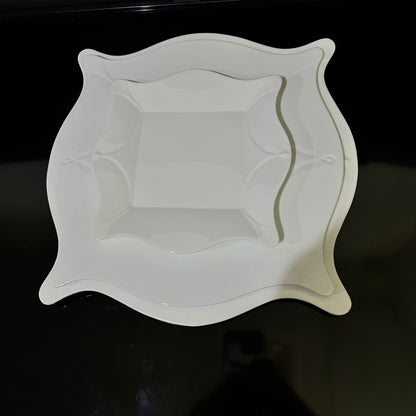 Luxury Square White Porcelain Plate  styl4