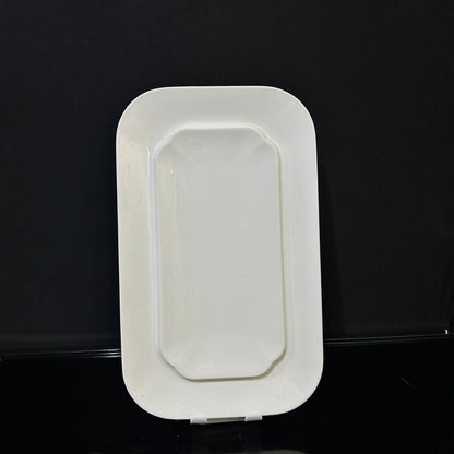 Luxury Rectangle White Porcelain Plate  styl