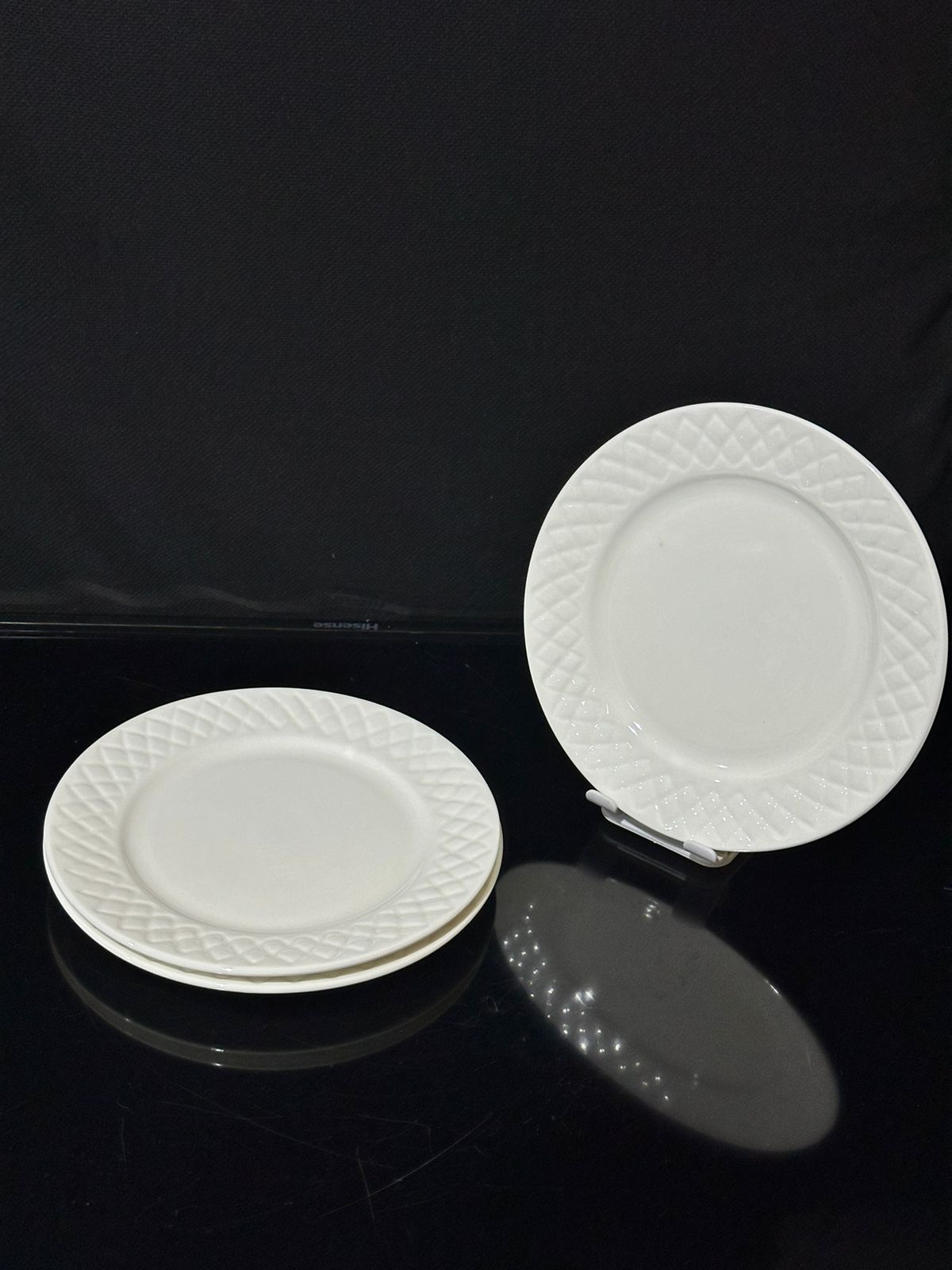 Luxury Decorated White flat plate porcelain styl11