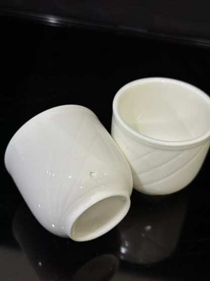 Small White stylish Cup & Bowl