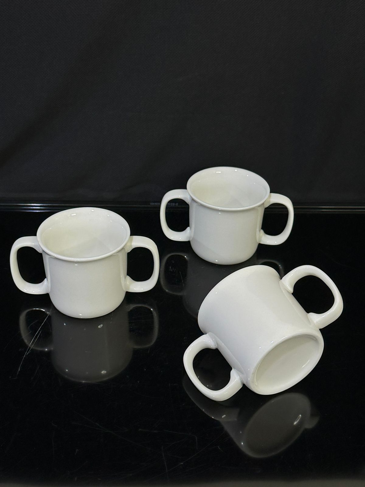 2pcs set Medium Ceramic cup with 2 handles