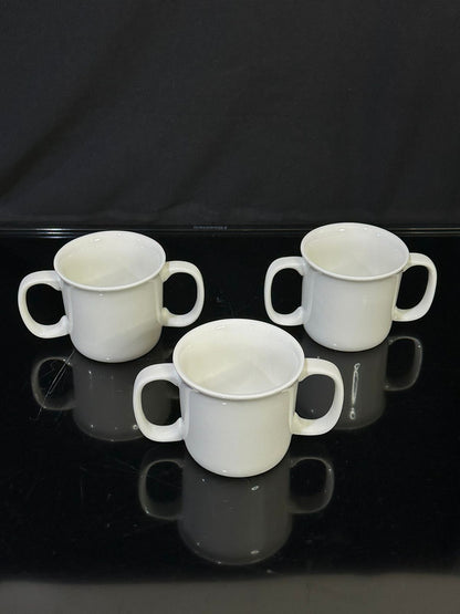 2pcs set Medium Ceramic cup with 2 handles