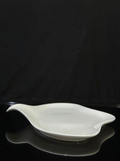 Stylish Oval Bright White Porcelain Serving Plate