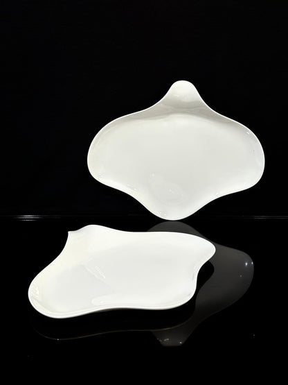 Stylish Oval Bright White Porcelain Serving Plate