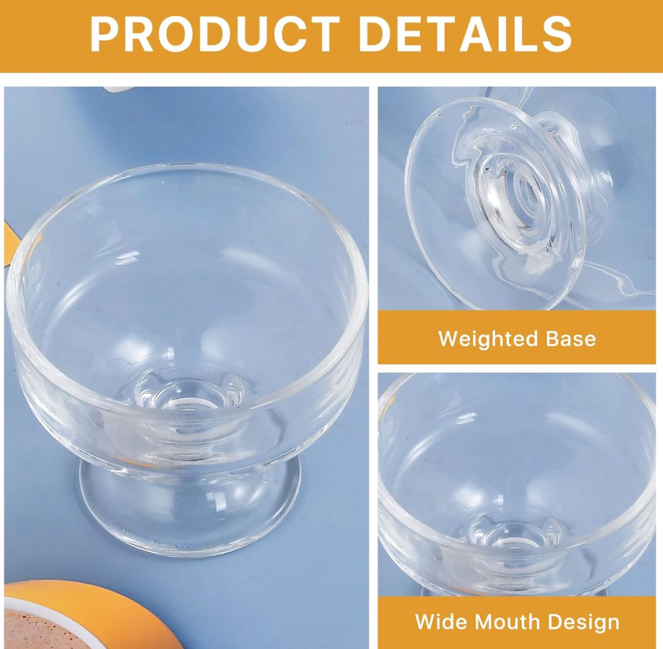 Glass Dessert Bowls 189ml